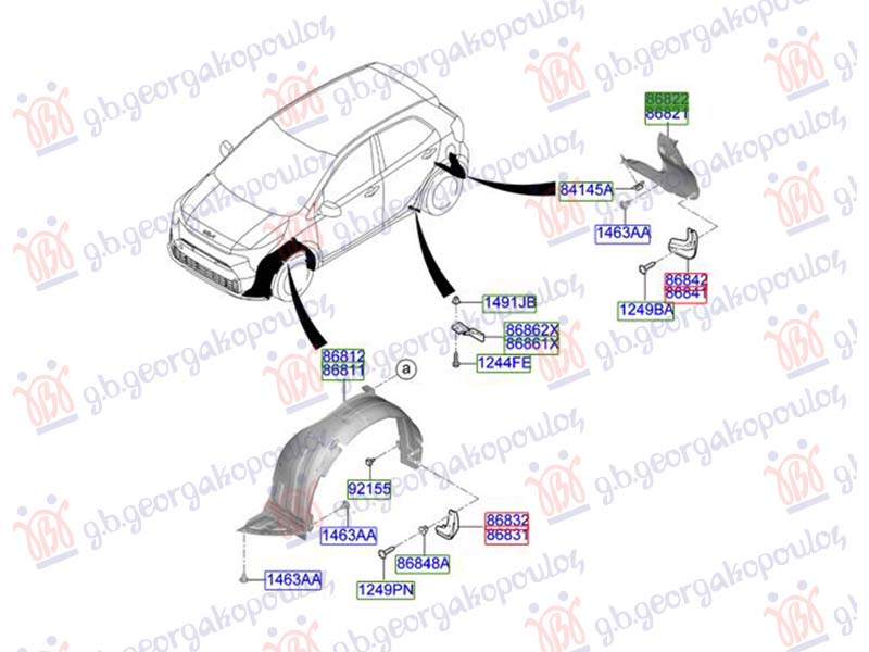 ZADNJE POTKRILO PLASTICNO (ORIGINALNI) KIA PICANTO 2024- (JA)