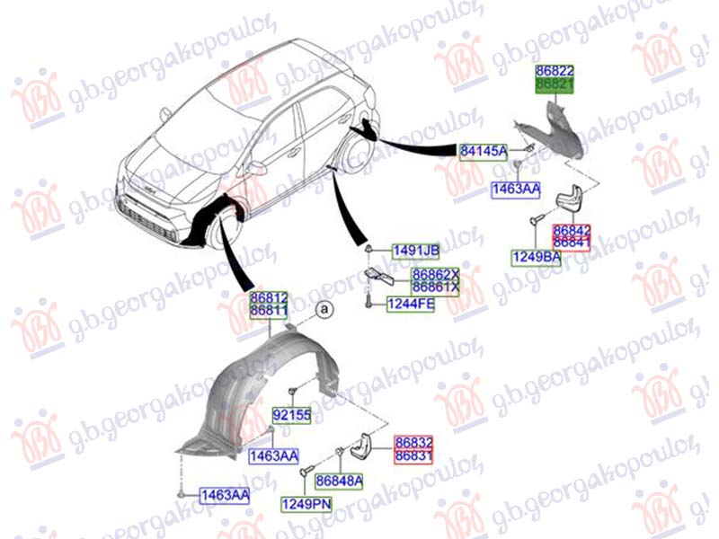 ZADNJE POTKRILO PLASTICNO (ORIGINALNI) KIA PICANTO 2024- (JA)