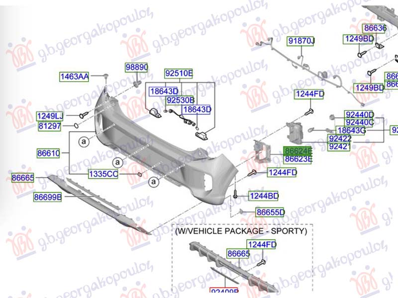 RESETKA ZADNJEG BRANIKA (MAGLENKA) KIA PICANTO 2024- (JA)