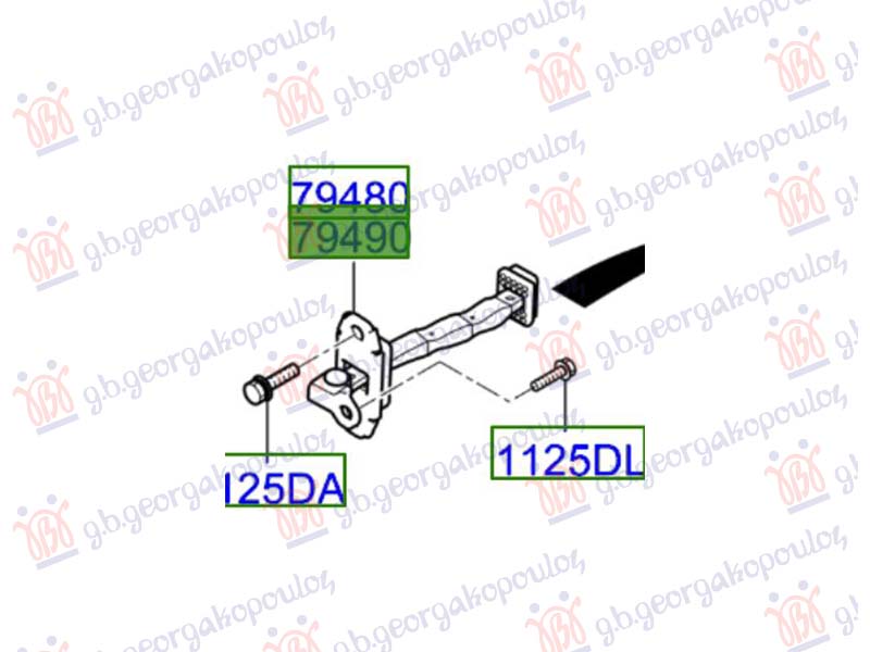 GRANICNIK ZADNJIH VRATA (ORIGINALNI) KIA PICANTO 2017-2024 (JA)
