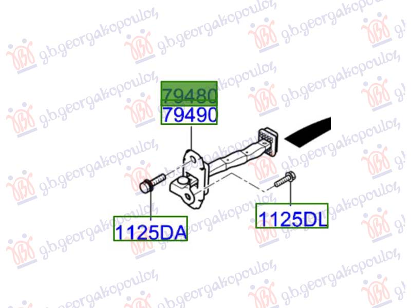 GRANICNIK ZADNJIH VRATA (ORIGINALNI) KIA PICANTO 2017-2024 (JA)