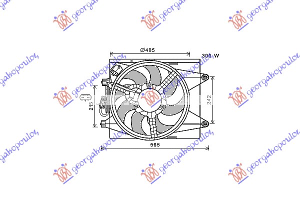 VENTILATOR KOMPLET (BENZIN/DIZEL) (+AC) LANCIA Y 2011-2024 (312)