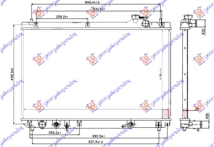 HLADNJAK MOTORA 3.0 BENZIN (AUTO) (RX300) (450x730x26) LEXUS RX 1997-2003 (MCU15)