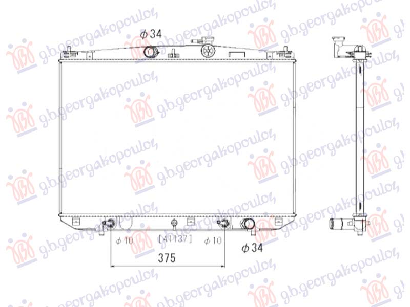 HLADNJAK MOTORA 3.5 350/450H BENZIN/HIBRID (500x760x27) (NISSENS) LEXUS RX 2015-2020 (L2)