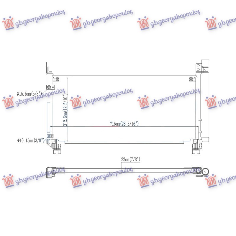 HLADNJAK KLIME 3.6 (450H) BENZIN/HIBRID (695x315) LEXUS RX 2015-2020 (L2)