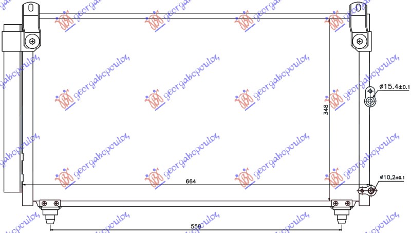 HLADNJAK KLIME ZA SVE MODELE BENZIN (620x350x16) LEXUS IS I 1999-2005 (E1)