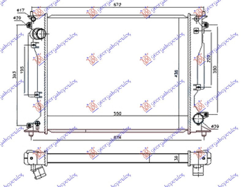 HLADNJAK MOTORA ZA SVE MODELE DIZEL (550x440x32) LEXUS IS II 2005-2013 (E2)