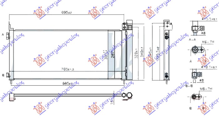 HLADNJAK KLIME 2.5 HIBRID (NX300H) BENZIN (640x285x22) LEXUS NX I 2017-2022 (Z1)