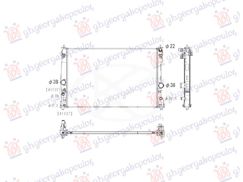 HLADNJKA MOTORA 2.5 BENZIN/HIBRID B (CEV U SREDINI) (700x465) (NRF) TOYOTA RAV 4 2019-2025 (XA50/A5/H5)