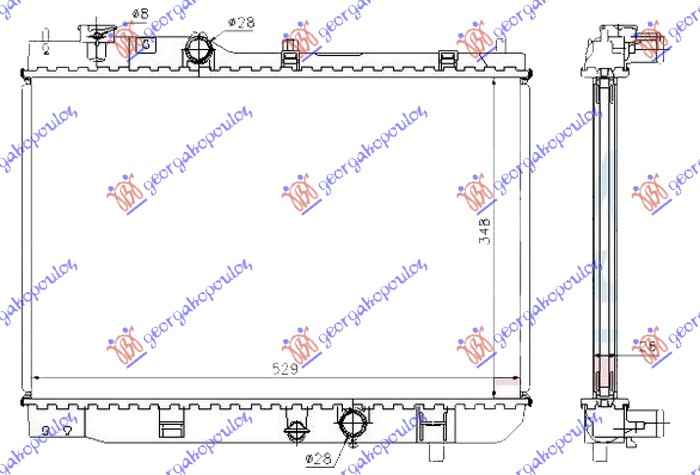 HLADNJAK MOTORA 2.0 TD DIZEL (MAN) (350x530x26) MAZDA 323 F 1998-2003 (BJ/BA)