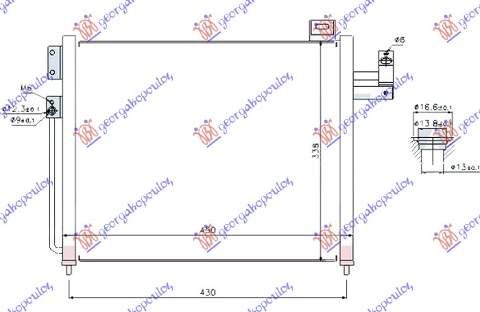 HLADNJAK KLIME 2.0 TD DIZEL (450x340x16) MAZDA PREMACY 1999-2004 (CP)