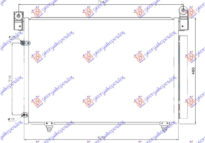 HLADNJAK KLIME 2.0/2.3/3.0i BENZIN - 2.0 TDi DIZEL (670x460) MAZDA MPV 2003-2006 (LW)