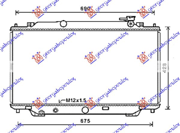 HLADNJAK MOTORA ZA SVE MODELE BENZIN (375x735x16) MAZDA 3 SDN-H/B 2013-2016 (BM/BN)