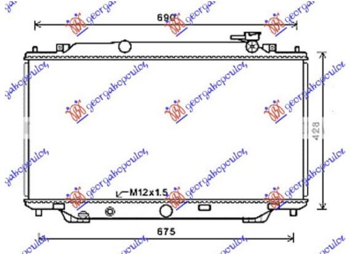 HLADNJAK MOTORA ZA SVE MODELSE BENZIN (375x735x16) (KOYO) MAZDA 3 SDN-H/B 2013-2016 (BM/BN)
