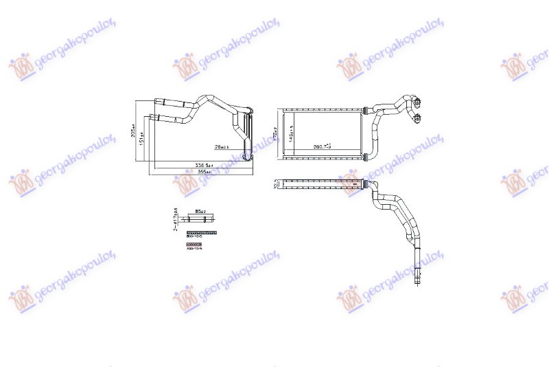 GREJAC KABINE (162x261x33) (NISSENS) MAZDA 3 SDN-H/B 2013-2016 (BM/BN)