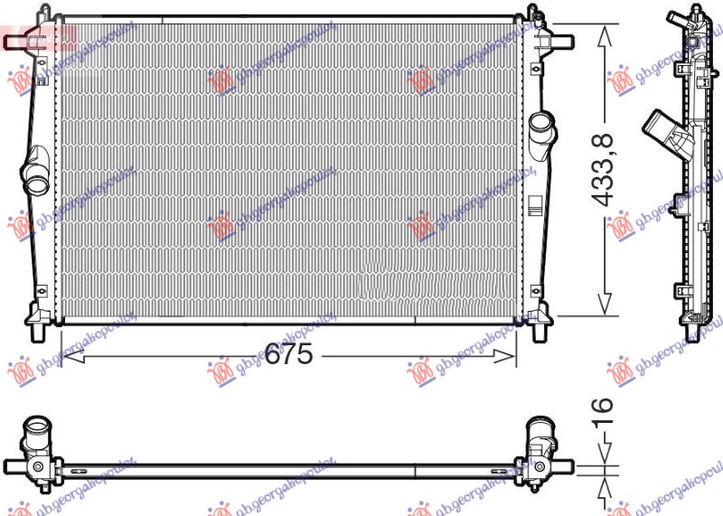 HLADNJAK MOTORA 2.0 BENZIN/HIBRID (675x434x16) MAZDA 3 SDN 2019- (BP)