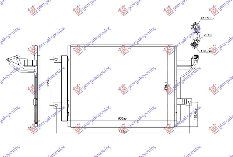 HLADNJAK KLIME 1.5/2.0 BENZIN - 2.0 BENZIN/HIBRID (600x438) (KOYO) MAZDA 3 SDN 2019- (BP)