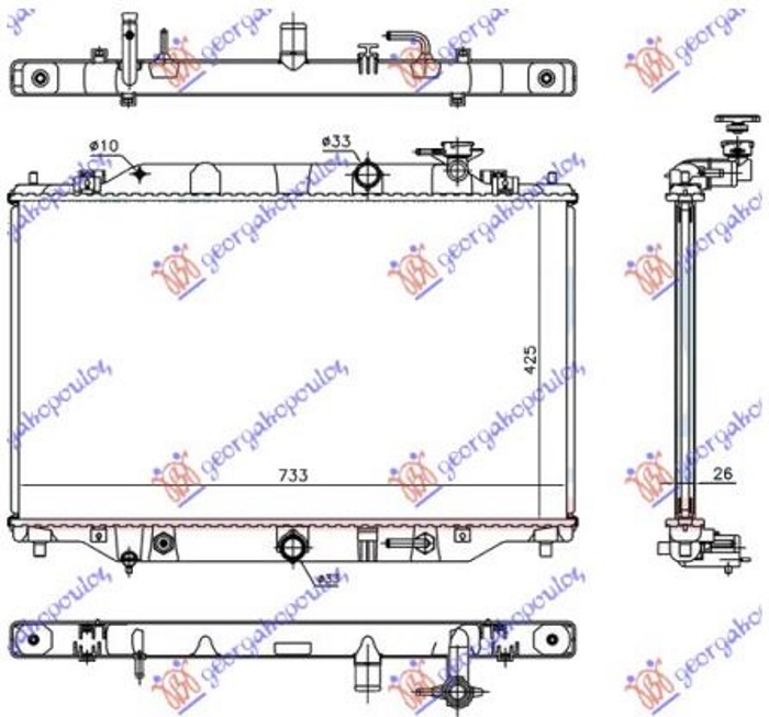 HLADNJAK MOTORA 2.2 DIZEL (MAN/AUTO) (72.8x42.5x27) MAZDA CX5 2011-2017 (KE/GH/KF)