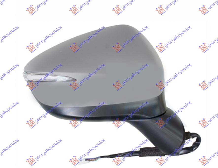 RETROVIZOR ELEKTRICNI SA GREJACEM PM (ELEKTRO-SKLOPIV) (MIGAVAC) (8 PIN) 2015- (A KVALITET) (KONVEKSNO STAKLO) MAZDA CX5 2011-2017 (KE/GH/KF)