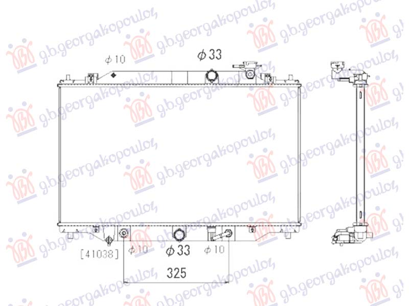 HLADNJAK MOTORA 2.2 DIZEL (AUTO) (425x735) (KOYO) MAZDA CX5 2017-2022 (KF)
