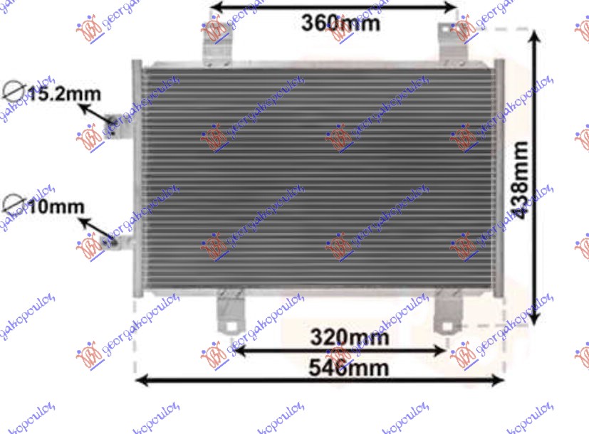 HLADNJAK KLIME 1.5 D DIZEL (550x350x12) MAZDA 2 2014-2020 (DL/DJ)