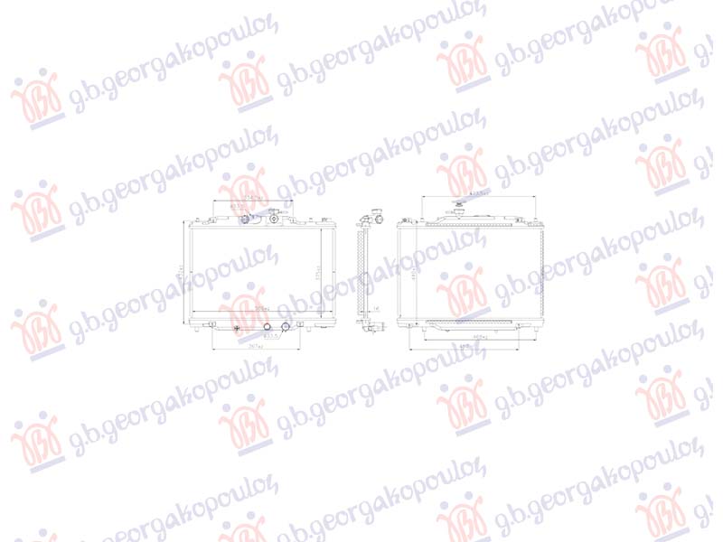 HLADNJAK MOTORA 1.5 BENZIN/HIBRID (SA CEVI) (375x586) (NISSENS) MAZDA 2 HYBRID 2022- (KB)