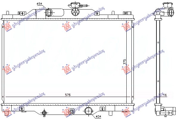 HLADNJAK MOTORA 2.0 BENZIN (375x575x16) MAZDA CX3 2015-2019 (DK)