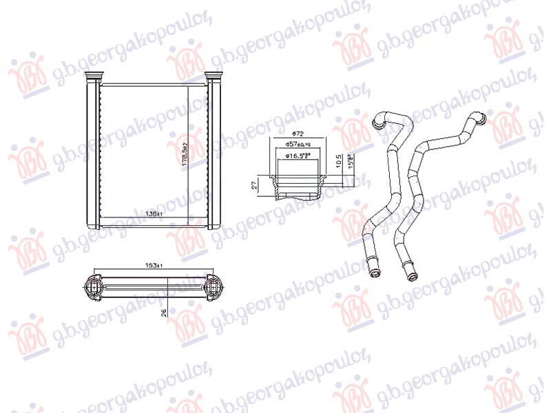 GREJAC KABINE (137x179x26) MAZDA CX3 2015-2019 (DK)