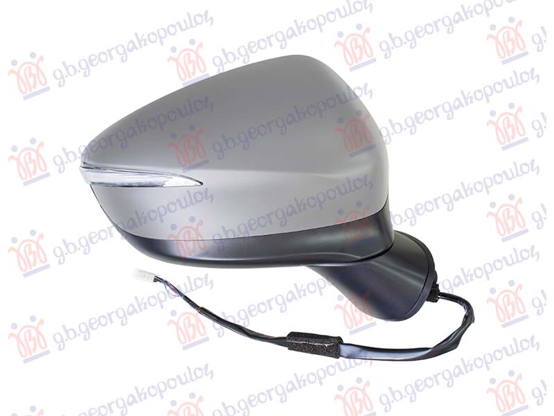 RETROVIZOR ELEKTRICNI SA GREJACEM PM MAZDA CX3 2015-2019 (ELEKTRO-SKLOPIV) (MIGAVAC) (MRTAV UGAO) (9 PIN) (KONVEKSNO STAKLO) (DK)