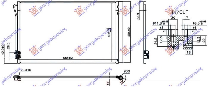 HLADNJAK KLIME ZA SVE MODELSE BENZIN/DIZEL (640x385x12) (NRF) MERCEDES SPRINTER 2018- (W907)