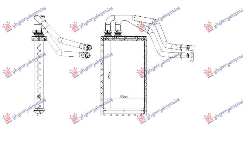 GREJAC KABINE (250x154x32) (NISSENS) MERCEDES VITO 2015- (W447)