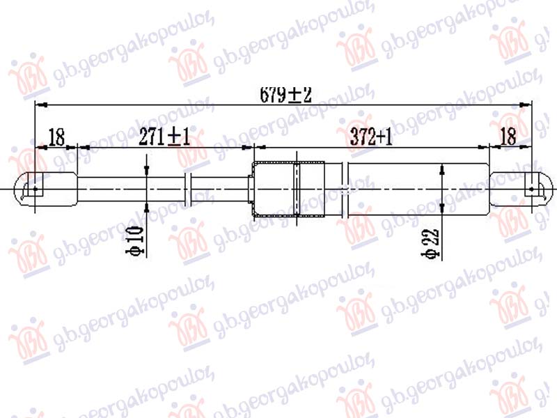 AMORTIZER GEPEK VRATA (680L-770N) MERCEDES VITO 2015- (W447)
