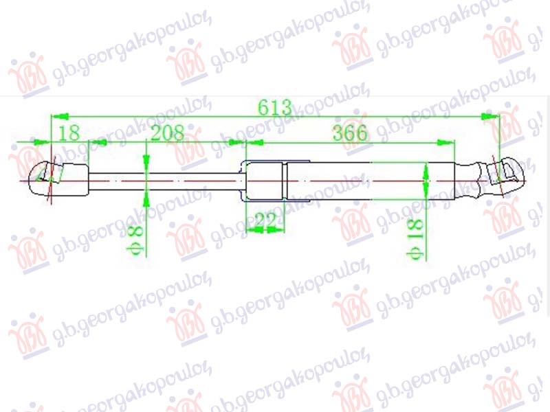 AMORTIZER GEPEK VRATA (613L-560N) MERCEDES GLC 2015-2020 (X253/C253)