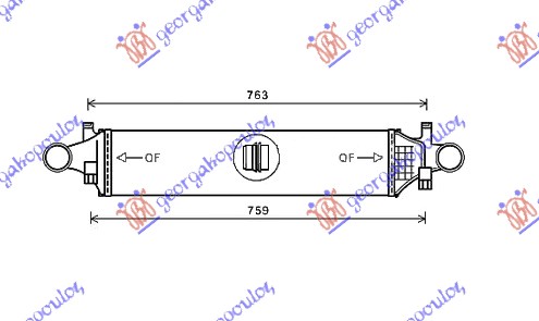 HLADNJAK INTERKULERA BENZIN-DIZEL (625x145) MERCEDES B CLASS 2011-2014 (W246)