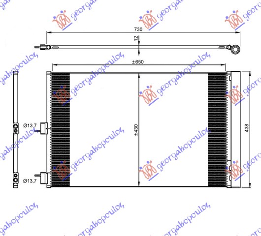 HLADNJAK KLIME A 45 AMG (650x43x12) MERCEDES A CLASS 2012-2015 (W176)