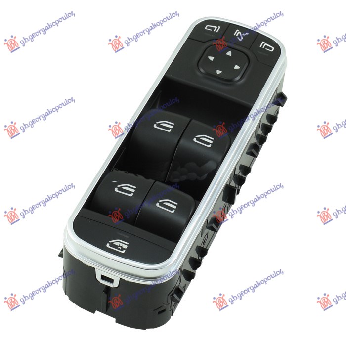 PREKIDAC U PREDNJIM VRATIMA (4 TASTERA) (ELEKTRO-SKLOPIV RETROVIZOR) CRNI/KREM (3 PIN) MERCEDES B CLASS 2019- (W247)