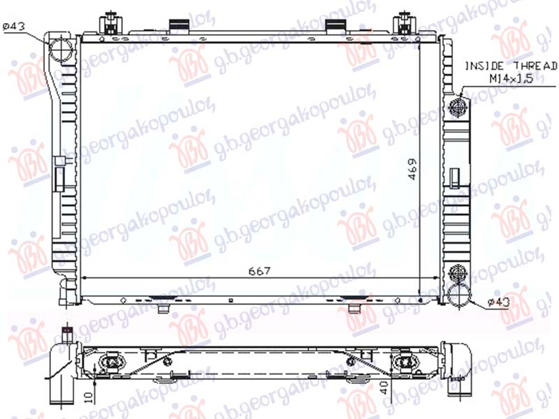 HLADNJAK MOTORA 3.0/3.5 DIZEL (AUTO) (667x469) MERCEDES S CLASS 1991-1998 (W140)