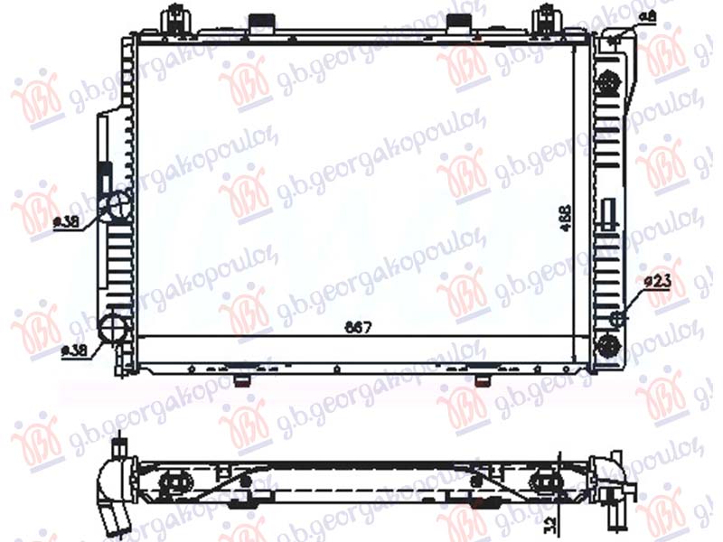 HLADNJAK MOTORA 3.2 BENZIN (AUTO) (667x468) MERCEDES S CLASS 1991-1998 (W140)