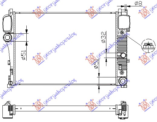 HLADNJAK MOTORA (AUTO) (64x44x36) MERCEDES S CLASS 2005-2013 (W221)