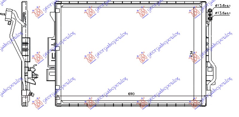 HLADNJAK KLIME BENZIN/DIZEL (690x43) MERCEDES S CLASS 2005-2013 (W221)