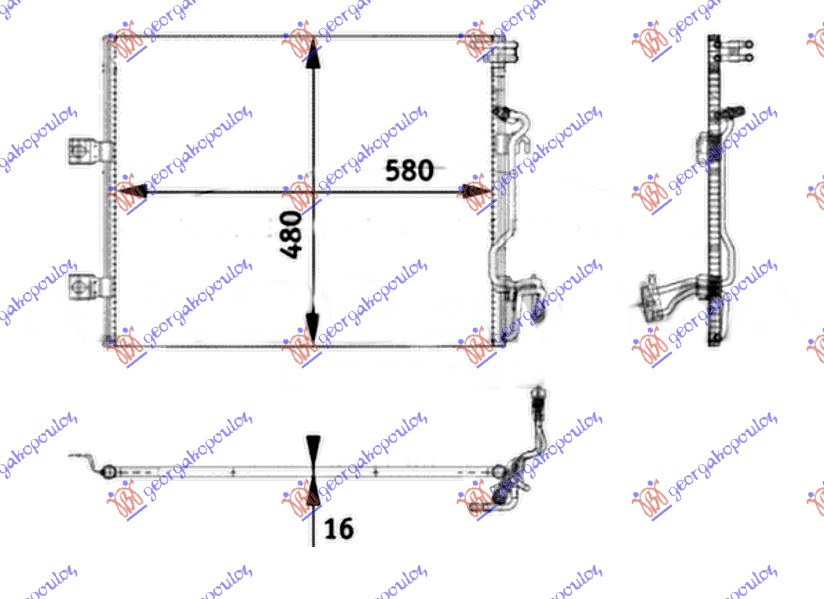 HLADNJAK KLIME BENZIN/DIZEL (580x48) MERCEDES S CLASS 2005-2013 (W221)