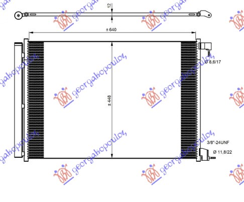HLADNJAK KLIME BENZIN/DIZEL (640x448x12) R134 MERCEDES E CLASS 2016-2020 (W213)