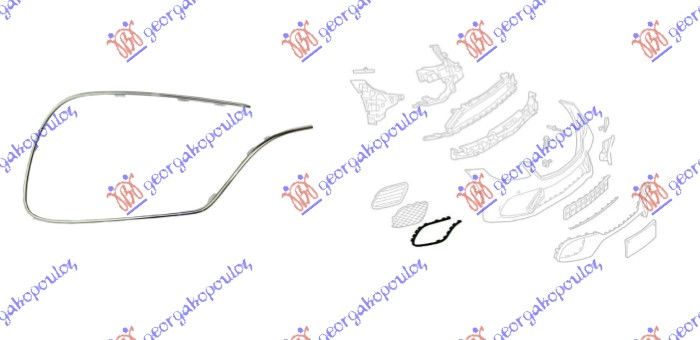 LAJSNA RESETKE PREDNJEG BRANIKA HROM (S63/S65 AMG) MERCEDES S CLASS 2017-2020 (W222)