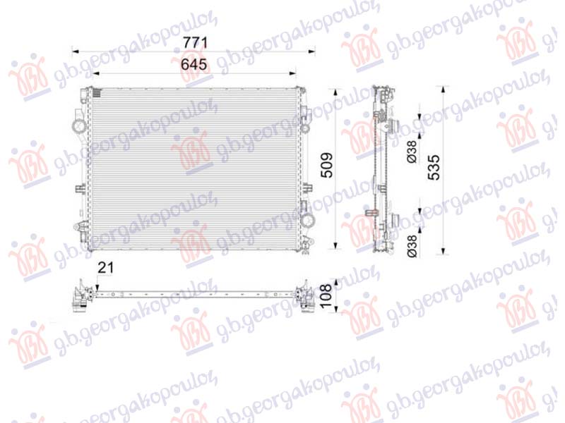 HLADNJAK MOTORA 3.0 BENZIN (645x500) (NRF) MERCEDES S CLASS 2020- (W223)