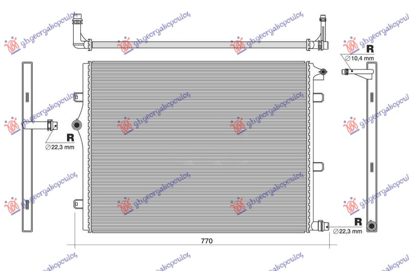 HLADNJAK MOTORA DODATNI BENZIN/DIZEL (649x147) MERCEDES GLC SUV/COUPE 2023- (X254/C254)