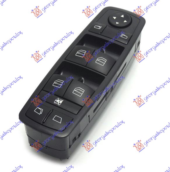 PREKIDAC U PREDNJIM VRATIMA CRNI (4 TASTERA) (ELEKTRICNO OTVARANJE GEPEK STAKLA) (3 PIN) MERCEDES GL 2006-2012 (X164)