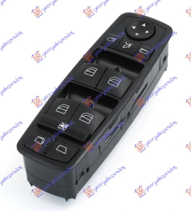 PREKIDAC U PREDNJIM VRATIMA CRNI (4 TASTERA) (ELEK. OTVARANJE GEPEK STAKLA) (ELEKTRO-SKLOPIV RETROVIZOR) (3 PIN) MERCEDES R CLASS 2010- (W251)