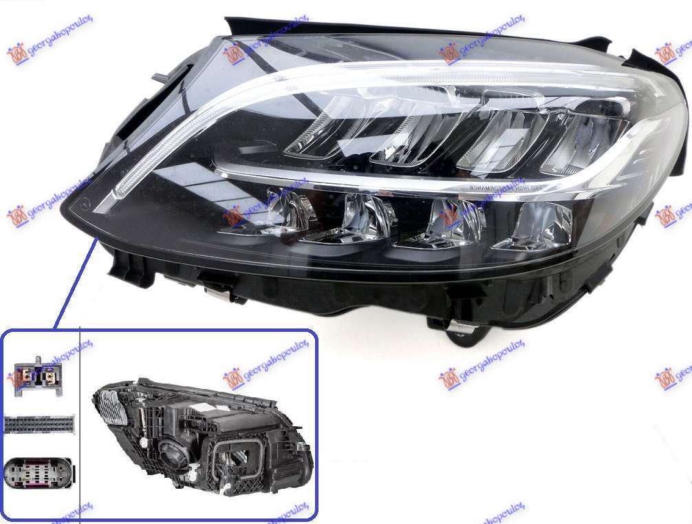 FAR MULTIBEAM LED (BEZ LOGOA) (DEPO) MERCEDES C CLASS COUPE/CABRIO 2015-2018 (W205)