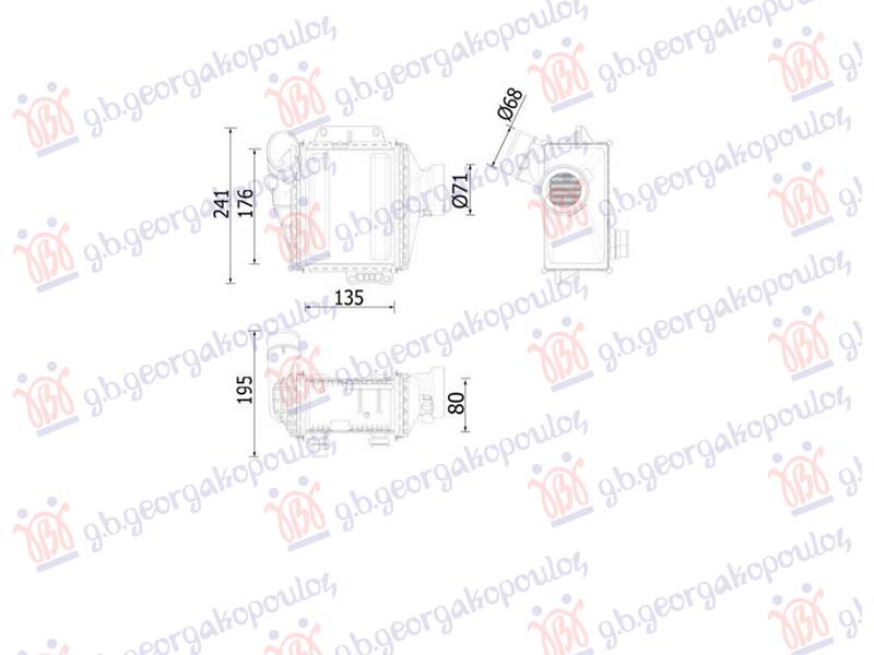 HLADNJAK INTERKULERA 2.0 DIZEL (135x176x80) MERCEDES GLC 2015-2020 (X253/C253)
