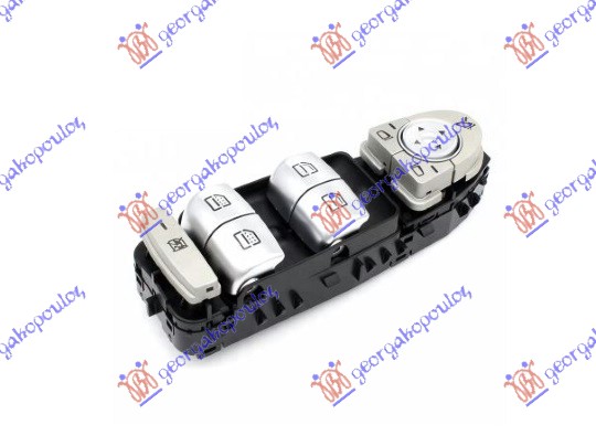 PREKIDAC U PREDNJIM VRATIMA (4 TASTERA) (CRNI NOSAC/SREBRNI TASTER) (CRVENO SVETLO) (3 PIN) MERCEDES GLC SUV/COUPE 2020-2023 (X253/C253)